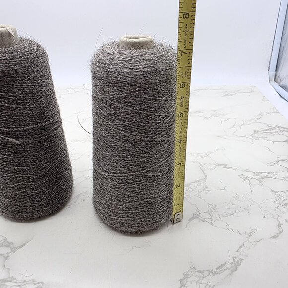 Vintage Mohair Wool Yarn Thread Cone Spool BROWN and skein Euroflax LINEN Thread - Picture 4 of 16